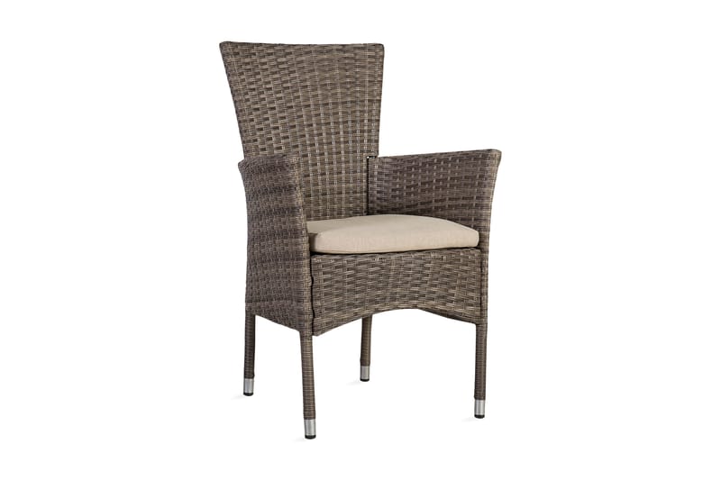 Stol PALOMA med pude 57x59xH90cm farve: brun grå - Havemøbler - Havestole - Spisebordsstole udendørs
