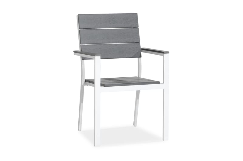 Tunis stabelstol Aintwood - Hvid / grå - Havemøbler - Havestole - Spisebordsstole udendørs