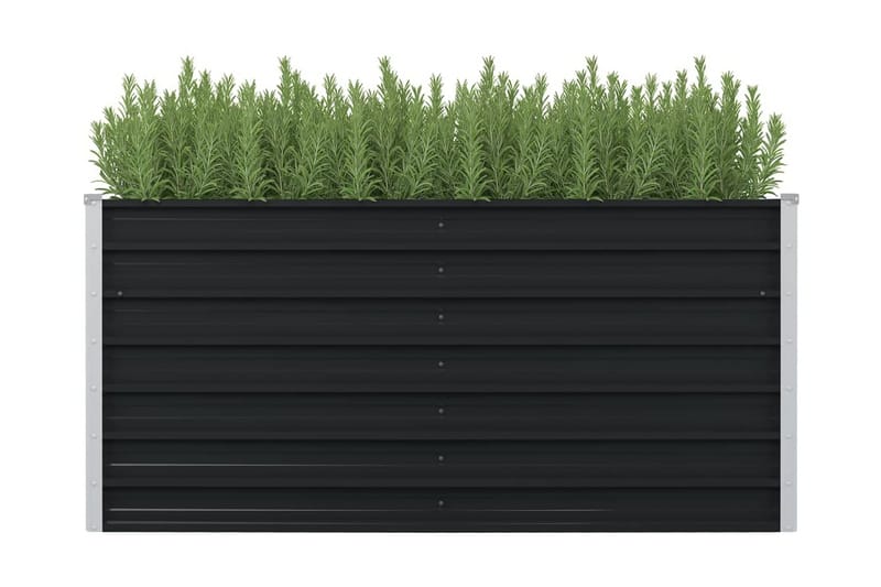 Hævet Plantekasse 160X80X77Cm Galvaniseret Stål Antracitgrå - Grå - Have - Havearbejde & dyrkning - Dyrkning - Urtepotteskjulere & blomsterkrukker - Plantekasser