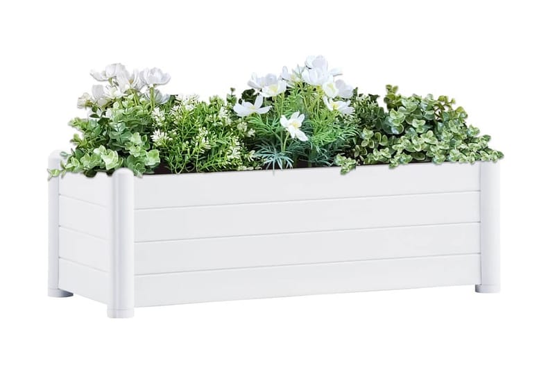 højbed 100x43x35 cm PP hvid - Hvid - Have - Havearbejde & dyrkning - Dyrkning - Urtepotteskjulere & blomsterkrukker - Blomsterkasser