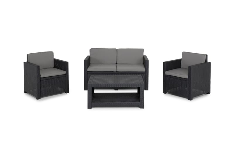 Castell Sofagruppe - Sort - Havemøbler - Loungemøbler - Loungesæt