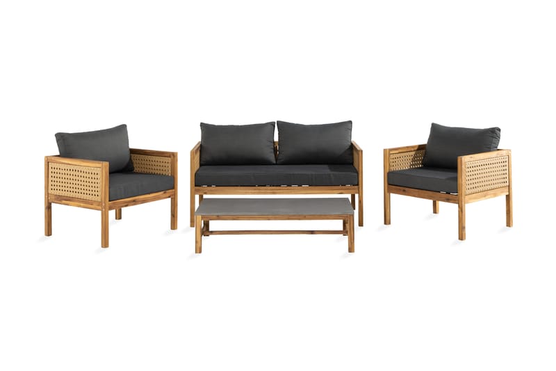 Landos sofagruppe - Beige / Acacia - Havemøbler - Loungemøbler - Sofagrupper udendørs