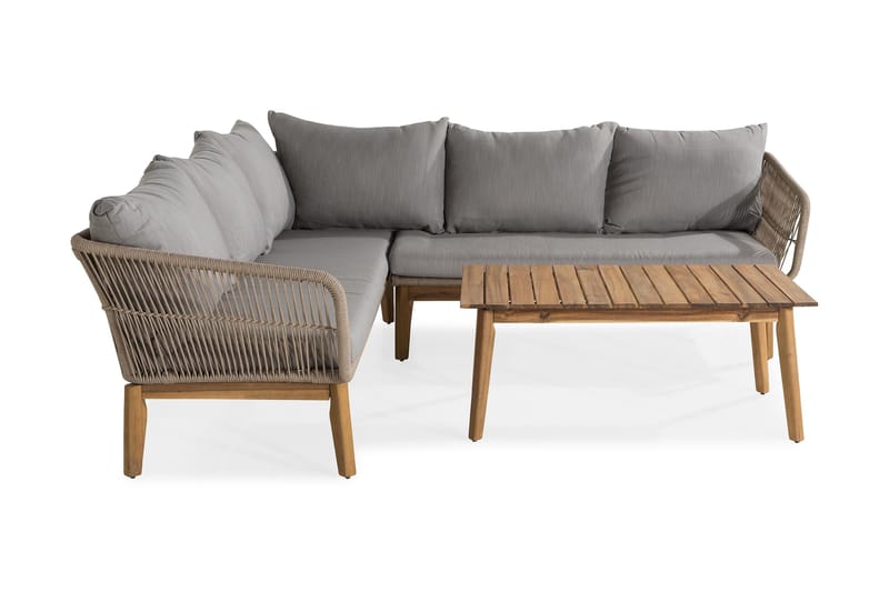 Morocco Loungesæt - Akacie/Brun/Beige - Havemøbler - Loungemøbler - Sofagrupper (ude)