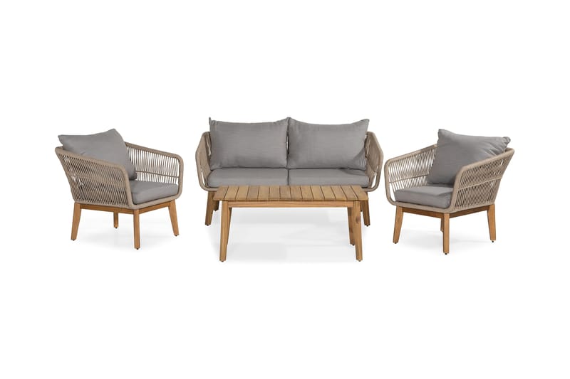 Morocco Sofagruppe - Akacie/Brun/Beige - Havemøbler - Loungemøbler - Sofagrupper udendørs