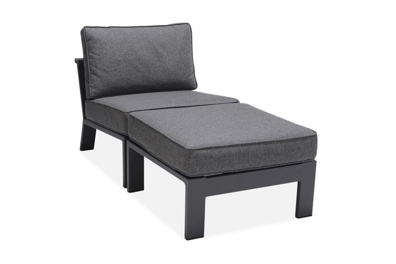 Palau Lænestol med Fodskammel - Grå - Havemøbler - Loungemøbler - Loungesæt