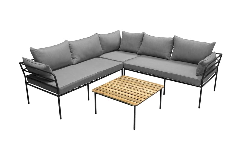 Penh Hjørnesofa Sort/Natur - Venture Home - Havemøbler - Loungemøbler - Sofagrupper udendørs