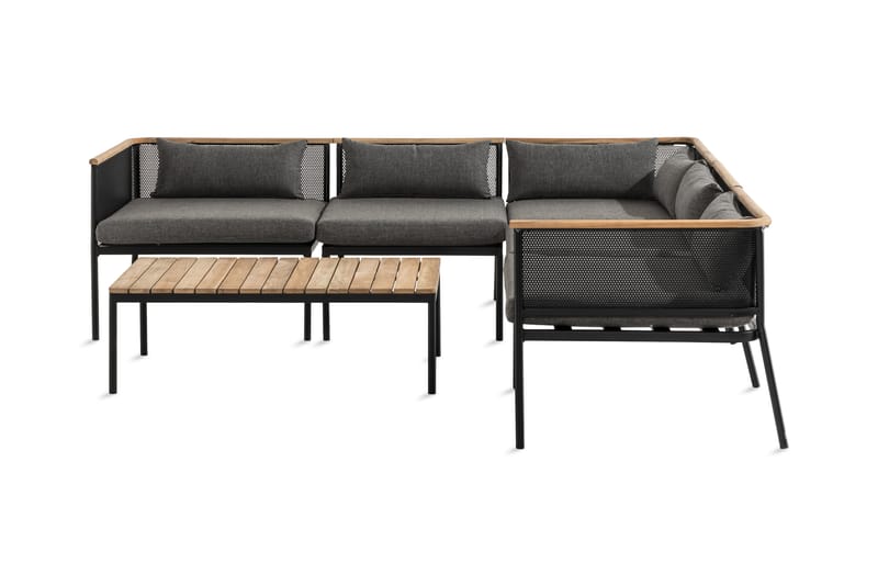 Safira Loungesæt - Sort/Teak - Havemøbler - Loungemøbler - Sofagrupper udendørs