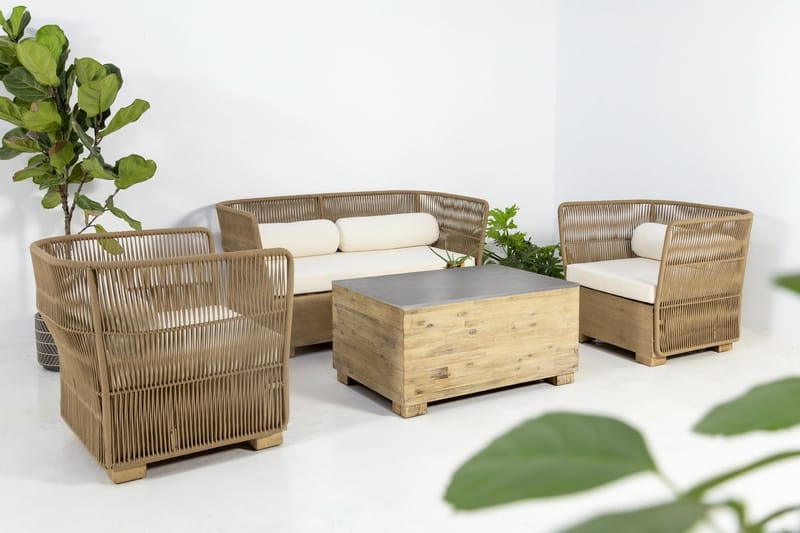 Tropikana Sofagruppe - Natur/Hvid - Havemøbler - Loungemøbler - Loungesæt