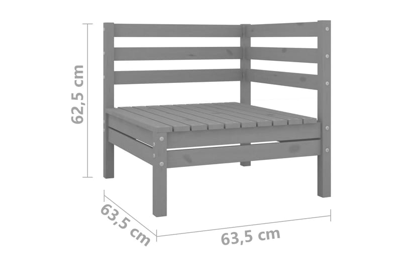 2-personers havesofa massivt fyrretræ grå - Grå - Havemøbler - Loungemøbler - Loungesofaer