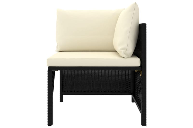 2-personers havesofa med hynder polyrattan sort - Havemøbler - Loungemøbler - Loungesofaer