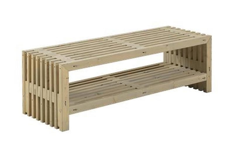 Rustik træbænk Design 138x49x45cm m/hylde - Havemøbler - Loungemøbler - Loungesofaer