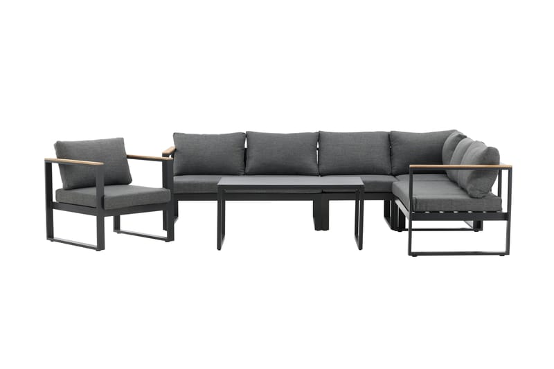 Texas Hjørnesofa Sort/Brun - Venture Home - Havemøbler - Loungemøbler - Loungesofaer