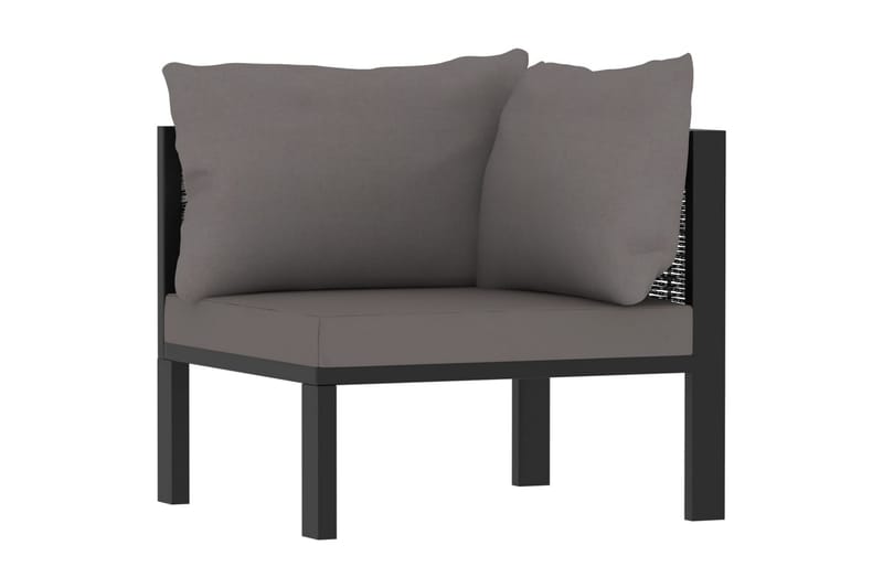 Hjørnedel Til Sofa Med Hynde Polyrattan Antracitgrå - Havemøbler - Loungemøbler - Moduler