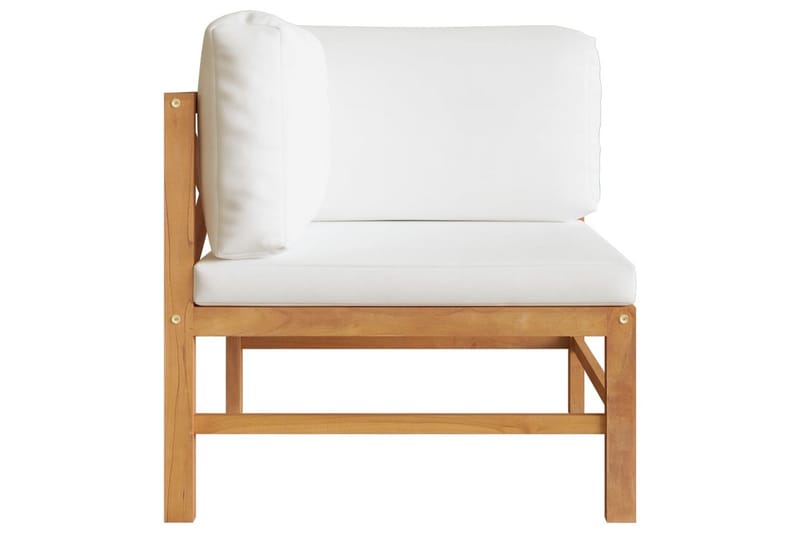 hjørnedele til sofa 2 stk. hynder massivt teaktræ - Brun - Havemøbler - Loungemøbler - Moduler - Hjørnemodul havesofa
