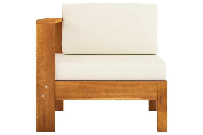 midterdel til sofa med 1 armlæn massivt akacietræ cremehvid - Brun - Havemøbler - Loungemøbler - Moduler - Midtermodul havesofa