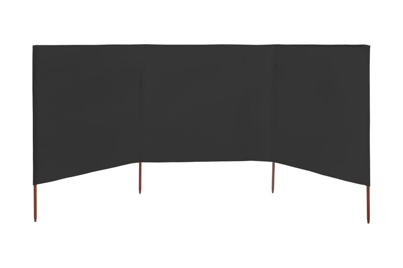 3-Panels Læsejl 400x80 cm Stof Antracitgrå - Grå - Havemøbler - Solafskærmning - Afskærmning & vindsejl - Skærm