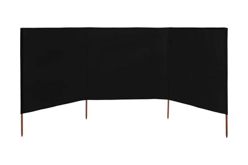 3-Panels Læsejl 400x80 cm Stof Sort - Sort - Havemøbler - Solafskærmning - Afskærmning & vindsejl - Skærm