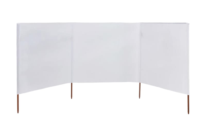 3-Panels Læsejl Stof 400 X 120 Cm Hvid