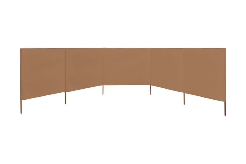 5-Panels Læsejl 600x160 cm Stof Gråbrun - Brun - Havemøbler - Solafskærmning - Afskærmning & vindsejl