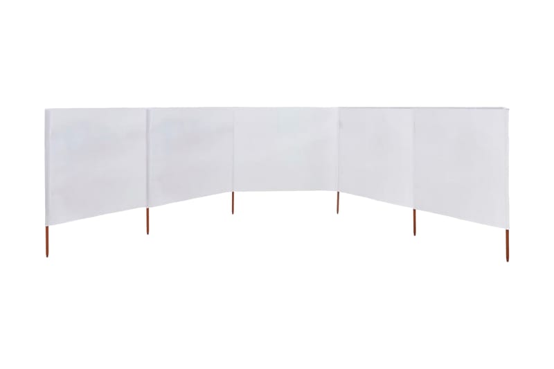 5-Panels Læsejl 600x80 cm Stof Sandhvid - Hvid - Havemøbler - Solafskærmning - Afskærmning & vindsejl
