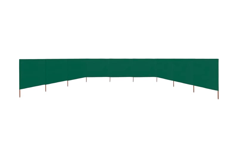 9-Panels Læsejl 1200x80 cm Stof Grøn - Grøn - Have - Udendørs miljø - Altan & terrasse - Sikkerhed & læhegn altan