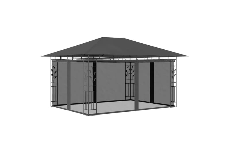 Pavillon Med Myggenet 4X3X2,73 M 180 G/M² Antracitgrå - Havemøbler - Solafskærmning - Havepavilloner - Komplet pavillon