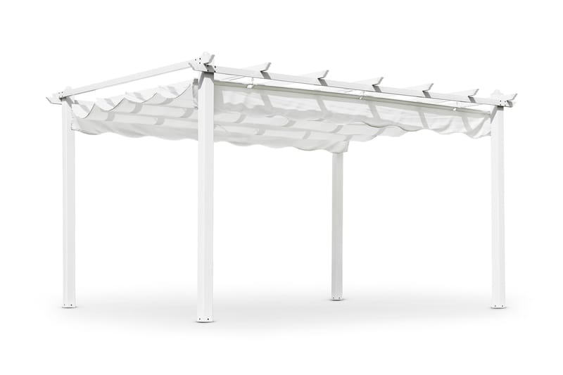 Pergolux Pergola - Hvid 4x3 - Havemøbler - Solafskærmning - Havepavilloner - Pavillon med tag