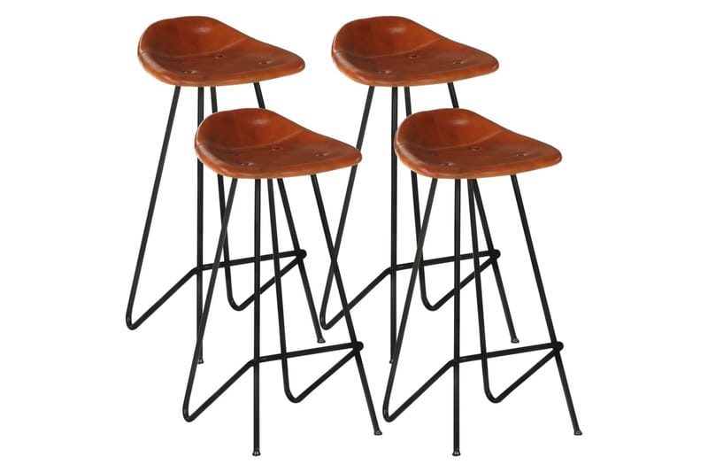 barstole 4 stk. ægte skind brun - Brun - Havemøbler - Solafskærmning - Markiser