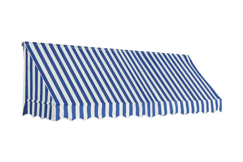 bistromarkise 300 x 120 cm blå og hvid - Blå - Havemøbler - Solafskærmning - Markiser - Balkonmarkise