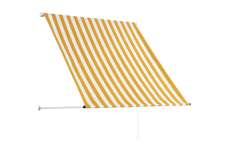 foldemarkise 150x150 cm gul og hvid - Flerfarvet - Havemøbler - Solafskærmning - Markiser - Vinduesmarkise