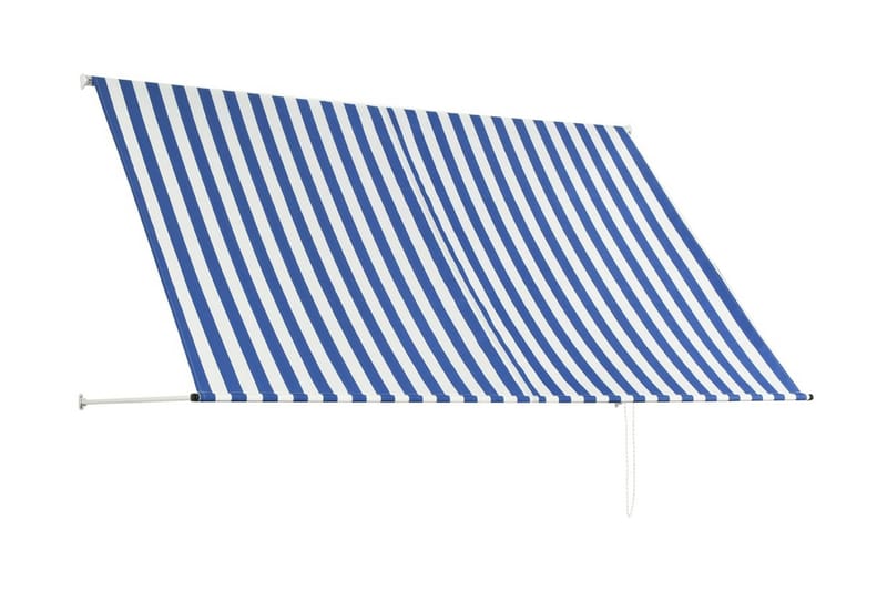 foldemarkise 250x150 cm blå og hvid - Flerfarvet - Havemøbler - Solafskærmning - Markiser - Vinduesmarkise