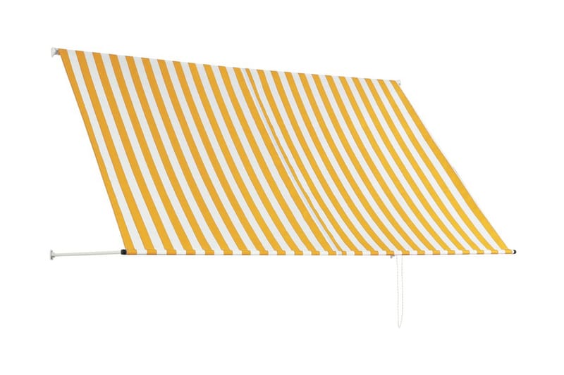 foldemarkise 250x150 cm gul og hvid - Flerfarvet - Havemøbler - Solafskærmning - Markiser - Vinduesmarkise