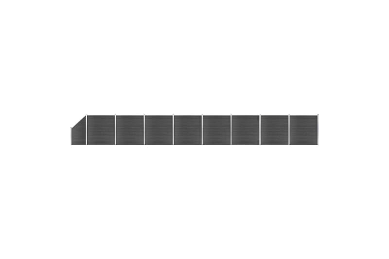 hegnspanelsæt 1484x(105-186) cm WPC sort - Sort - Havemøbler - Solafskærmning - Markiser