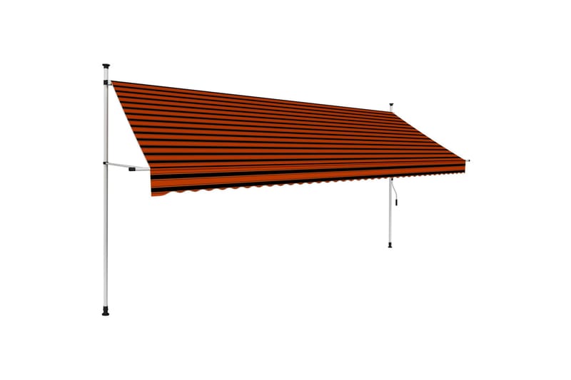 manuel foldemarkise 400 cm orange og brun - Flerfarvet - Havemøbler - Solafskærmning - Markiser