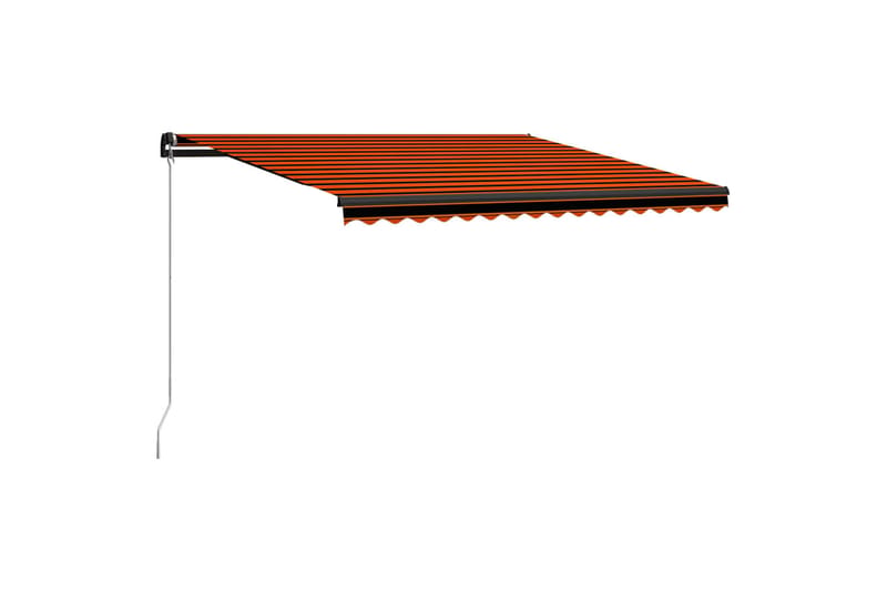 Manuel Foldemarkise Med Led 400X300 cm Orange Og Brun - Havemøbler - Solafskærmning - Markiser