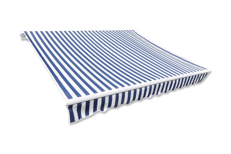 markisedug blå og hvid 4 x 3 m (stel medfølger ikke) - Blå - Havemøbler - Solafskærmning - Markiser - Markisetilbehør - Markise håndsving & markisestof