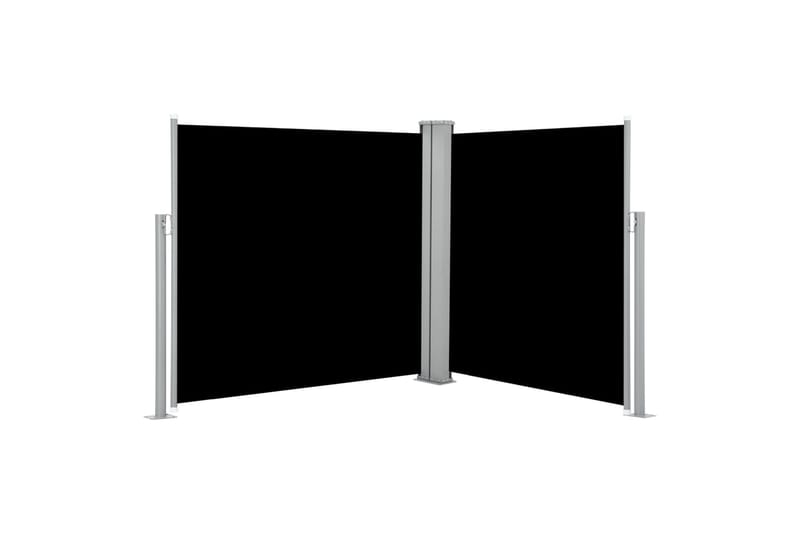 sammenrullelig sidemarkise 100 x 600 cm sort - Sort - Havemøbler - Balkon - Sikkerhed & læhegn balkon - Altanafskærmning