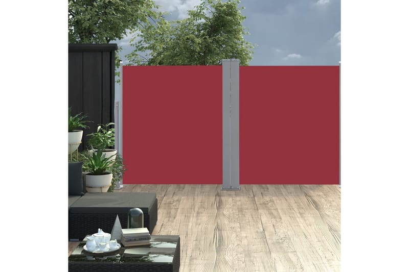 sammenrullelig sidemarkise 140 x 600 cm rød - Rød - Havemøbler - Solafskærmning - Markiser