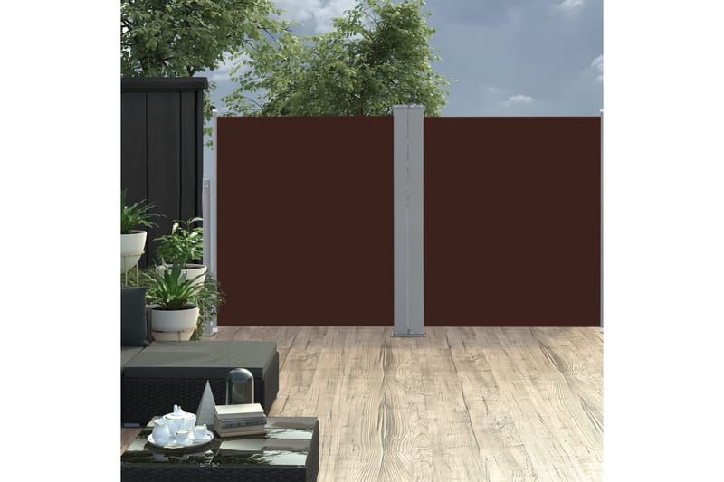 sammenrullelig sidemarkise 170 x 600 cm brun - Brun - Havemøbler - Solafskærmning - Markiser