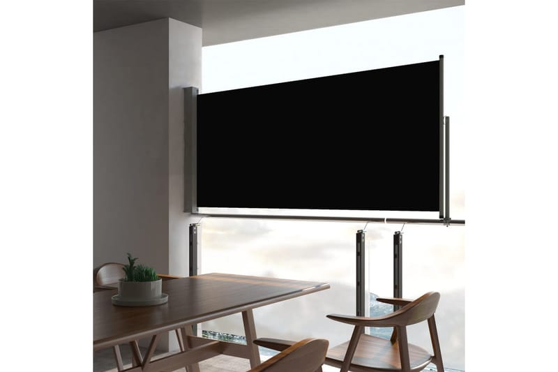 sammenrullelig sidemarkise 60 x 300 cm sort - Sort - Havemøbler - Solafskærmning - Markiser