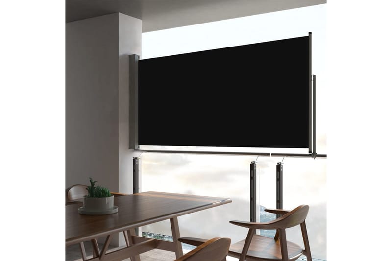 sammenrullelig sidemarkise 80 x 300 cm sort - Sort - Havemøbler - Solafskærmning - Markiser