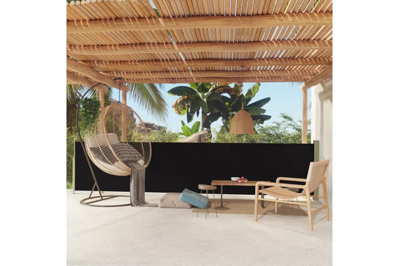 sammenrullelig sidemarkise til terrassen 117x500 cm sort - Sort - Havemøbler - Solafskærmning - Markiser - Sidemarkise