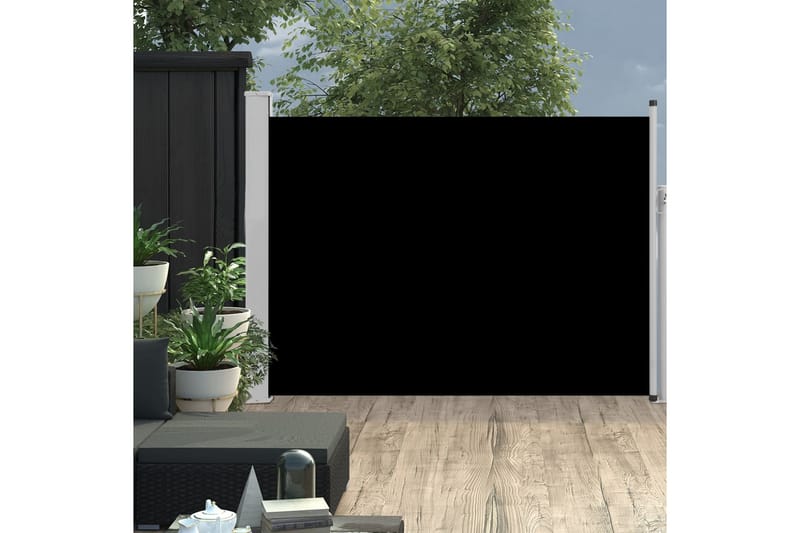 sammenrullelig sidemarkise til terrassen 120x500 cm sort - Sort - Havemøbler - Solafskærmning - Markiser
