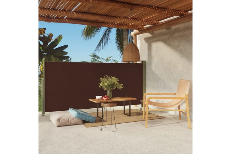 sammenrullelig sidemarkise til terrassen 140x300 cm brun - Brun - Havemøbler - Solafskærmning - Markiser