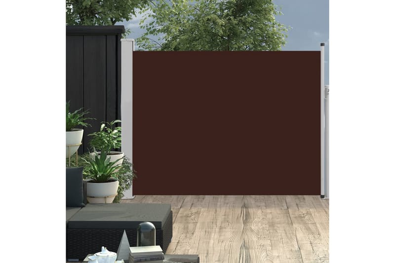 sammenrullelig sidemarkise til terrassen 140x500 cm brun - Grå - Havemøbler - Solafskærmning - Markiser