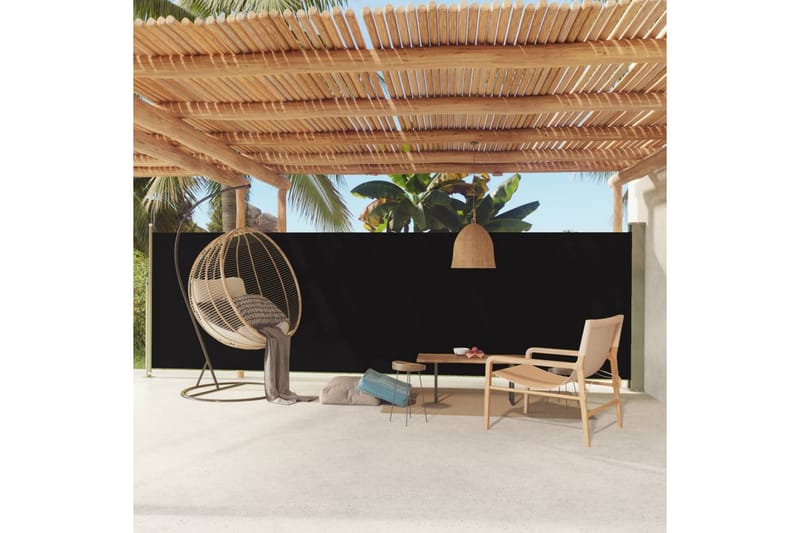 sammenrullelig sidemarkise til terrassen 160 x 600 cm sort - Sort - Havemøbler - Solafskærmning - Markiser