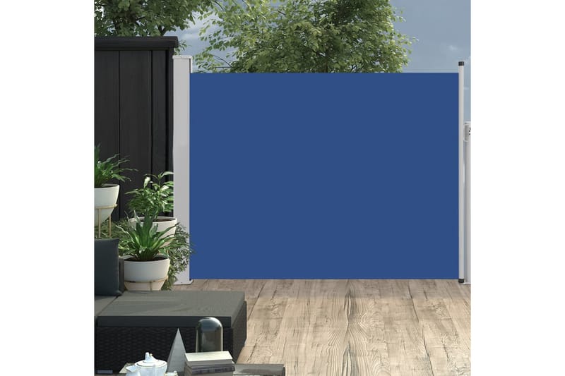 sammenrullelig sidemarkise til terrassen 170 x 500 cm blå - Blå - Havemøbler - Solafskærmning - Markiser