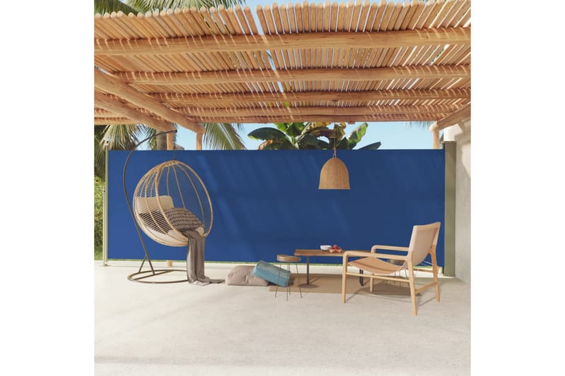 sammenrullelig sidemarkise til terrassen 180x600 cm blå - Blå - Havemøbler - Balkon - Sikkerhed & læhegn balkon - Altanafskærmning