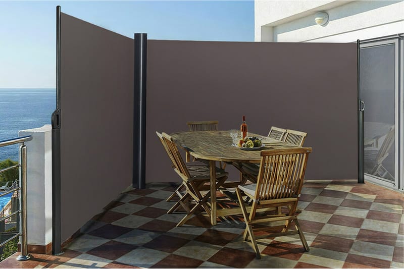 Sidemarkise 600x10x180 cm - Grå - Havemøbler - Solafskærmning - Markiser