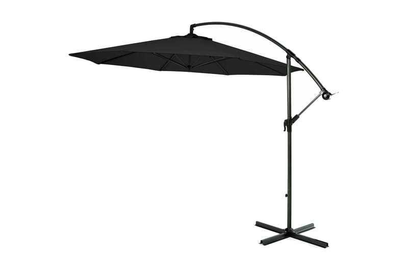 Hængeparasol 300 cm - sort - Havemøbler - Solafskærmning - Parasoller - Hængeparasol